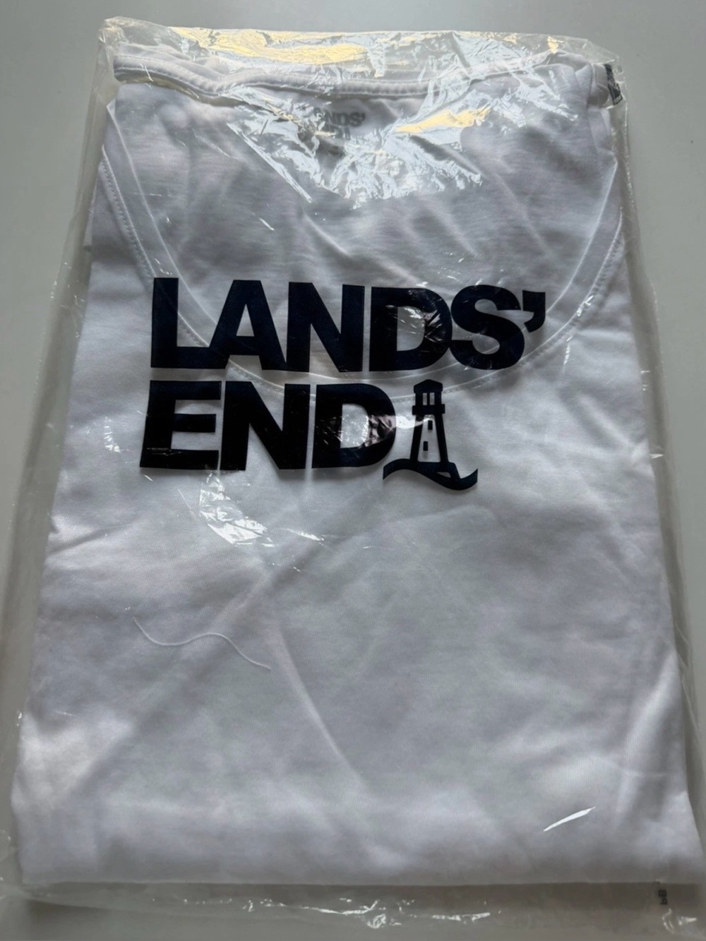 Lands End women’s Supima tunic tank white 3X